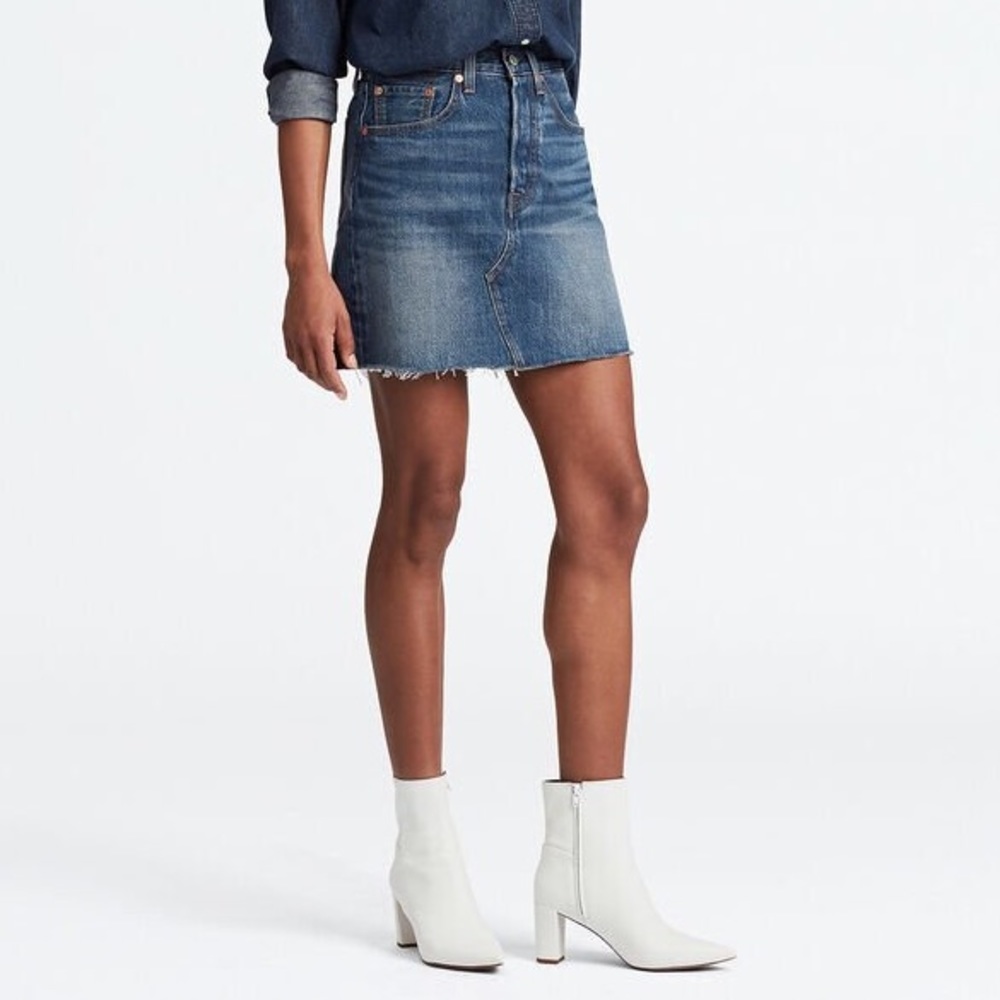 Levi’s High Rise Deconstructed Button Fly Skirt
